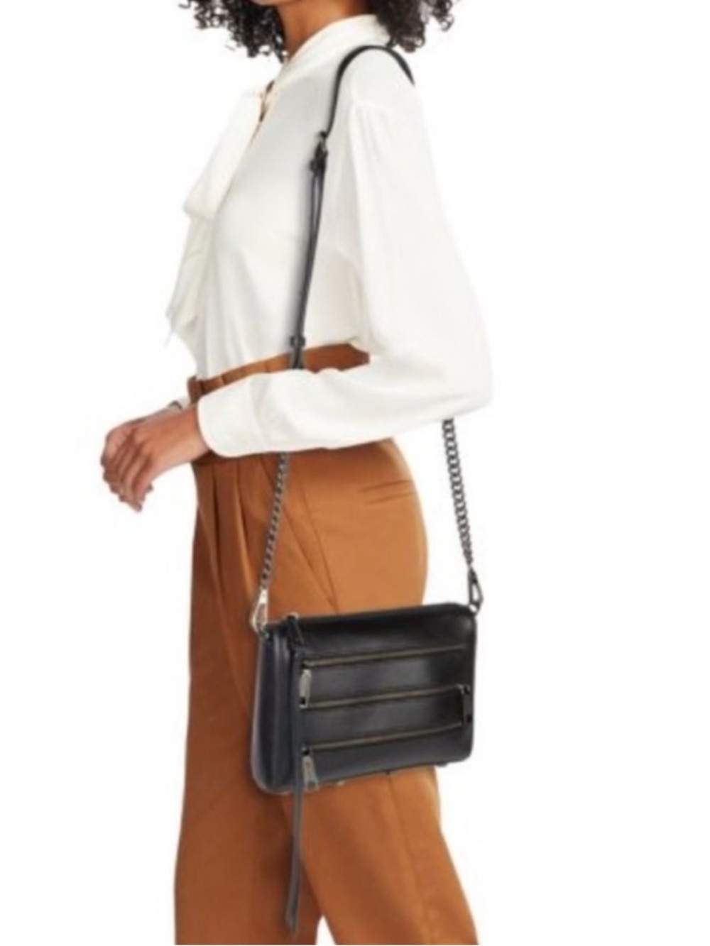 Rebecca Minkoff Black Leather Chain Strap Crossbody